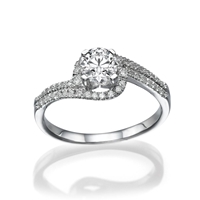 Picture of 0.62 Total Carat Halo Engagement Round Diamond Ring