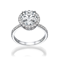 Picture of 2.53 Total Carat Halo Engagement Round Diamond Ring