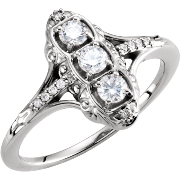 Picture of 0.33 Total Carat Three Stone Engagement Round Diamond Ring