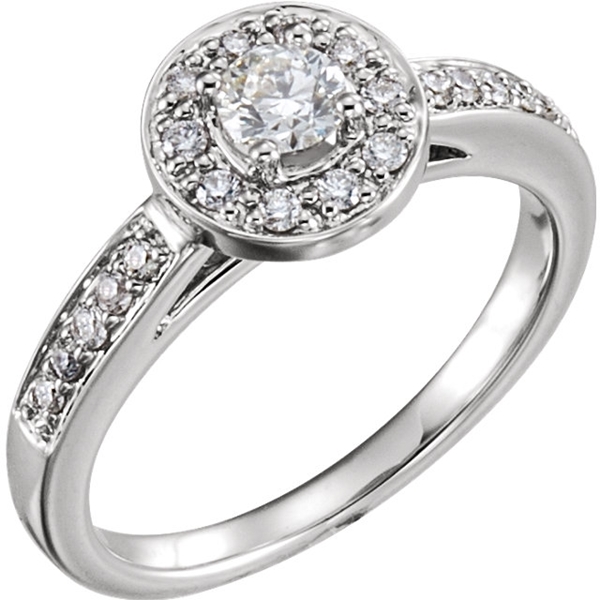 Picture of 0.24 Total Carat Halo Engagement Round Diamond Ring