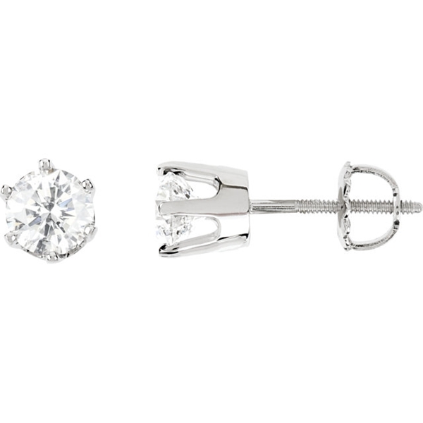 Picture of 1.50 Total Carat Stud Round Diamond Earrings