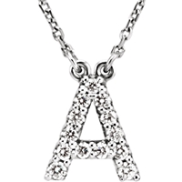 Picture of 0.13 Total Carat Letter Round Diamond Necklace