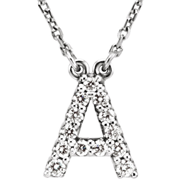 Picture of 0.13 Total Carat Letter Round Diamond Necklace