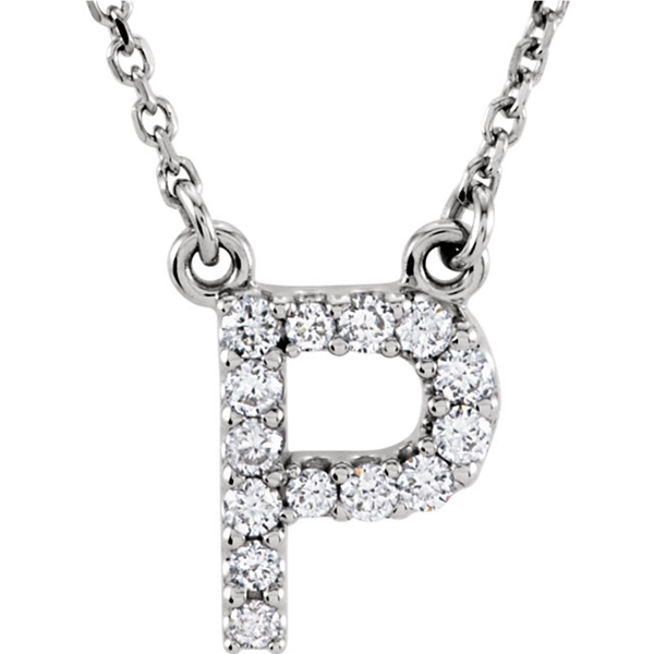 Picture of 0.13 Total Carat Letter Round Diamond Necklace