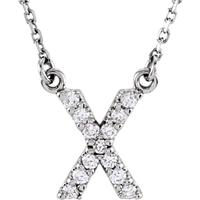 Picture of 0.13 Total Carat Letter Round Diamond Necklace