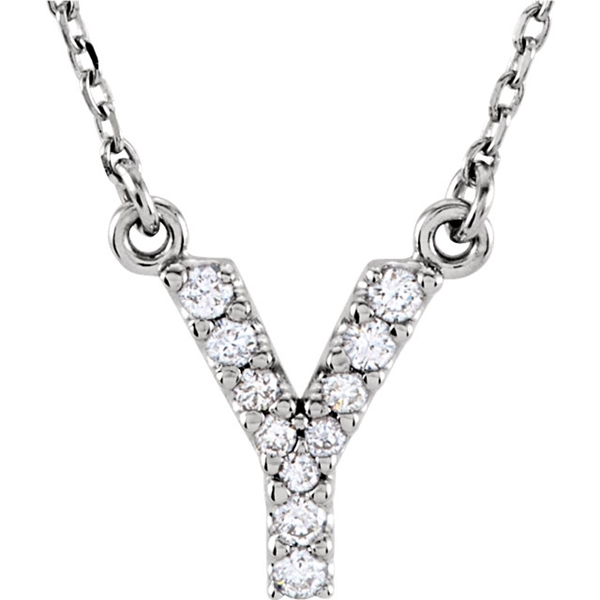 Picture of 0.10 Total Carat Letter Round Diamond Necklace