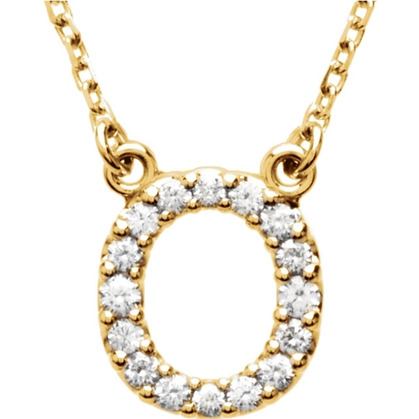 Picture of 0.17 Total Carat Letter Round Diamond Necklace