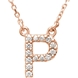 Picture of 0.13 Total Carat Letter Round Diamond Necklace