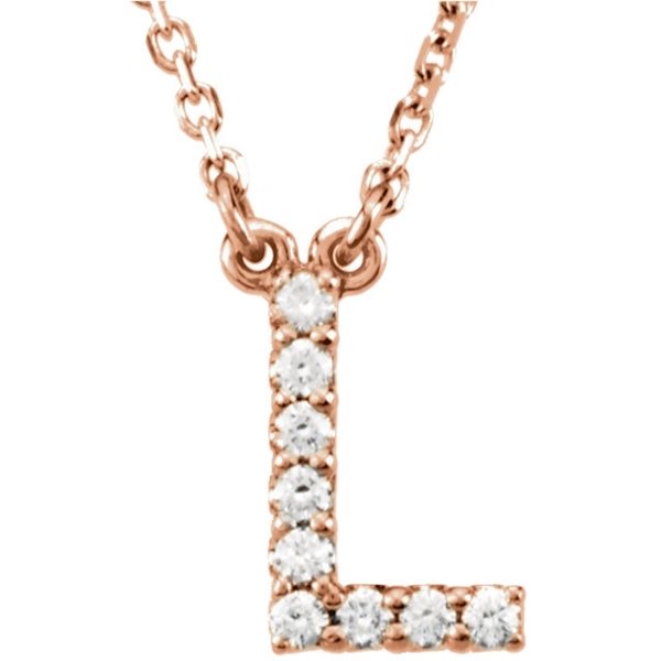 Picture of 0.10 Total Carat Letter Round Diamond Necklace