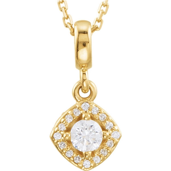 Picture of 0.20 Total Carat Halo Round Diamond Necklace