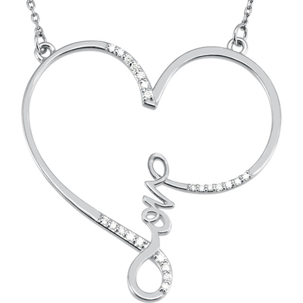 Picture of 0.13 Total Carat Heart Round Diamond Necklace