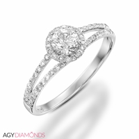 Picture of 0.98 Total Carat Halo Engagement Round Diamond Ring