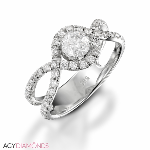 Picture of 1.20 Total Carat Halo Engagement Round Diamond Ring