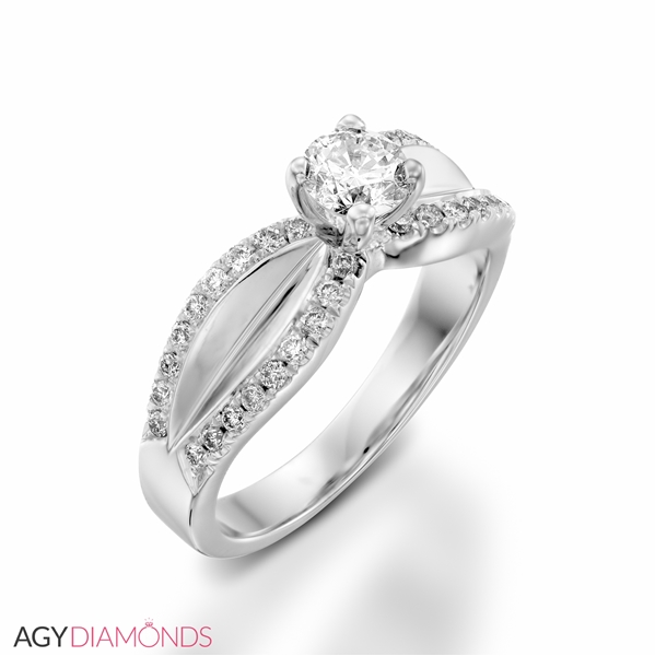 Picture of 0.69 Total Carat Designer Engagement Round Diamond Ring