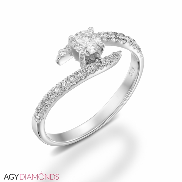 Picture of 0.49 Total Carat Designer Engagement Round Diamond Ring