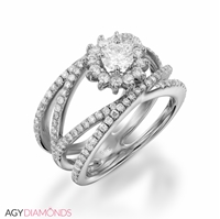 Picture of 1.21 Total Carat Floral Engagement Round Diamond Ring