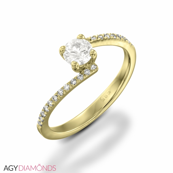 1.12 Total Carat Designer Engagement Round Diamond Ring | AGY Diamonds