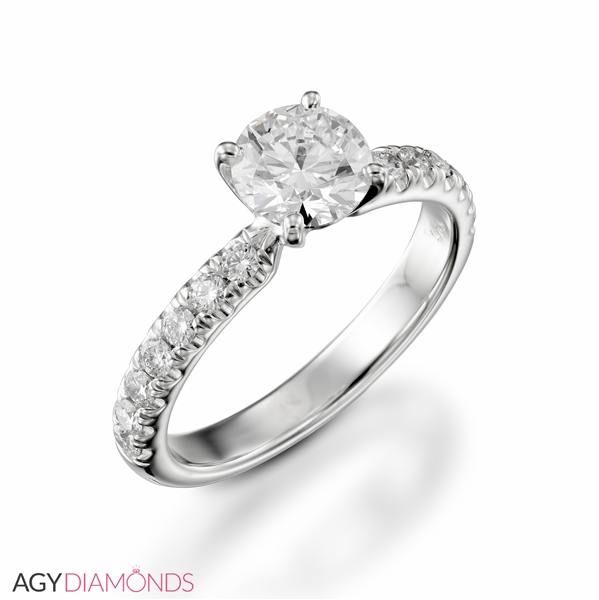 Picture of 0.98 Total Carat Classic Engagement Round Diamond Ring