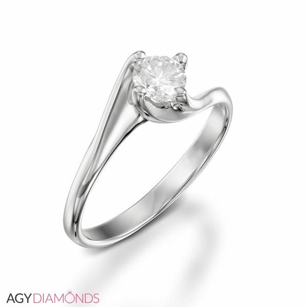 Picture of 0.40 Total Carat Solitaire Engagement Round Diamond Ring