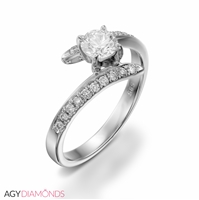 Picture of 0.90 Total Carat Designer Engagement Round Diamond Ring