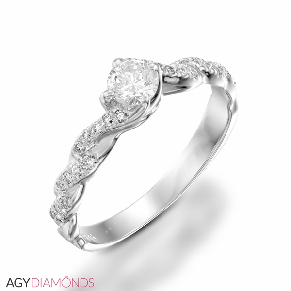 Picture of 0.32 Total Carat Designer Engagement Round Diamond Ring