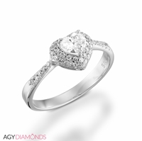 Picture of 0.52 Total Carat Heart Engagement Heart Diamond Ring