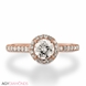 Picture of 0.93 Total Carat Halo Engagement Round Diamond Ring