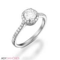 Picture of 1.13 Total Carat Halo Engagement Round Diamond Ring