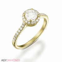 Picture of 1.13 Total Carat Halo Engagement Round Diamond Ring