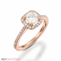 Picture of 0.74 Total Carat Halo Engagement Round Diamond Ring