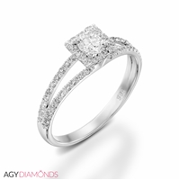 Picture of 0.68 Total Carat Halo Engagement Round Diamond Ring