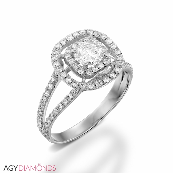 Picture of 0.92 Total Carat Classic Engagement Round Diamond Ring