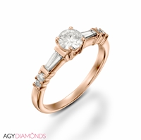 Picture of 0.83 Total Carat Masterworks Engagement Round & Baguette Diamond Ring