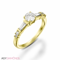 Picture of 0.83 Total Carat Masterworks Engagement Round & Baguette Diamond Ring