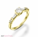 Picture of 0.83 Total Carat Masterworks Engagement Round & Baguette Diamond Ring