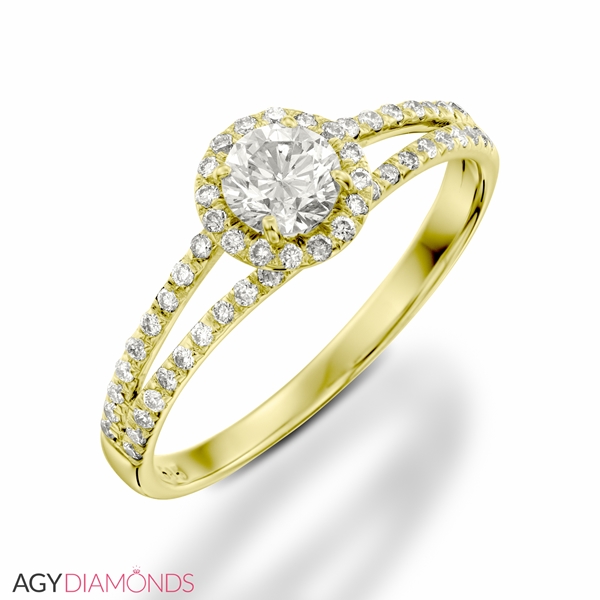 Picture of 1.18 Total Carat Halo Engagement Round Diamond Ring