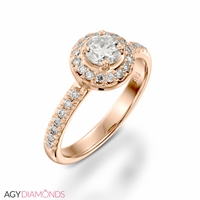 Picture of 0.37 Total Carat Halo Engagement Round Diamond Ring