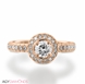 Picture of 0.57 Total Carat Halo Engagement Round Diamond Ring