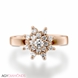 Picture of 0.50 Total Carat Floral Engagement Round Diamond Ring