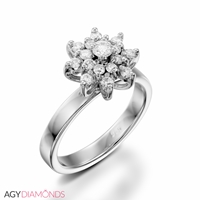 Picture of 0.50 Total Carat Floral Engagement Round Diamond Ring