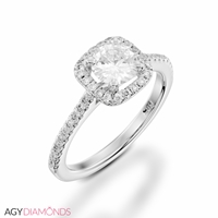 Picture of 0.64 Total Carat Halo Engagement Round Diamond Ring