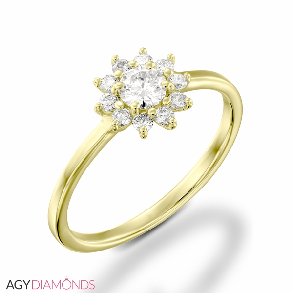 Picture of 0.40 Total Carat Floral Engagement Round Diamond Ring