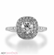 Picture of 1.11 Total Carat Halo Engagement Round Diamond Ring